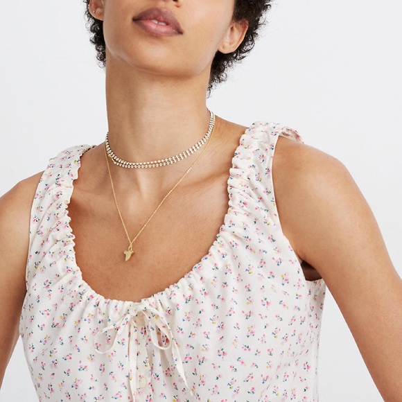 Madewell Shirred Drawstring Tank Top - Bright Buds - Picture 3 of 8